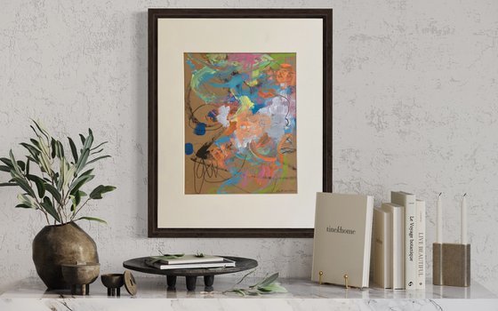Hidden Gems 9 - colorful energetic bold abstract painting raw art