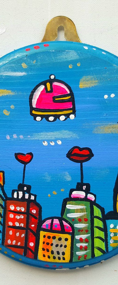 Blue Funky City by Maria Luisa  Azzini