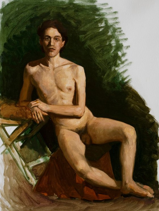 study: portrait of a nude man