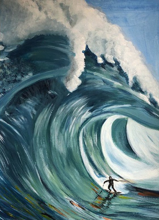 Surfer and Giant Wave
