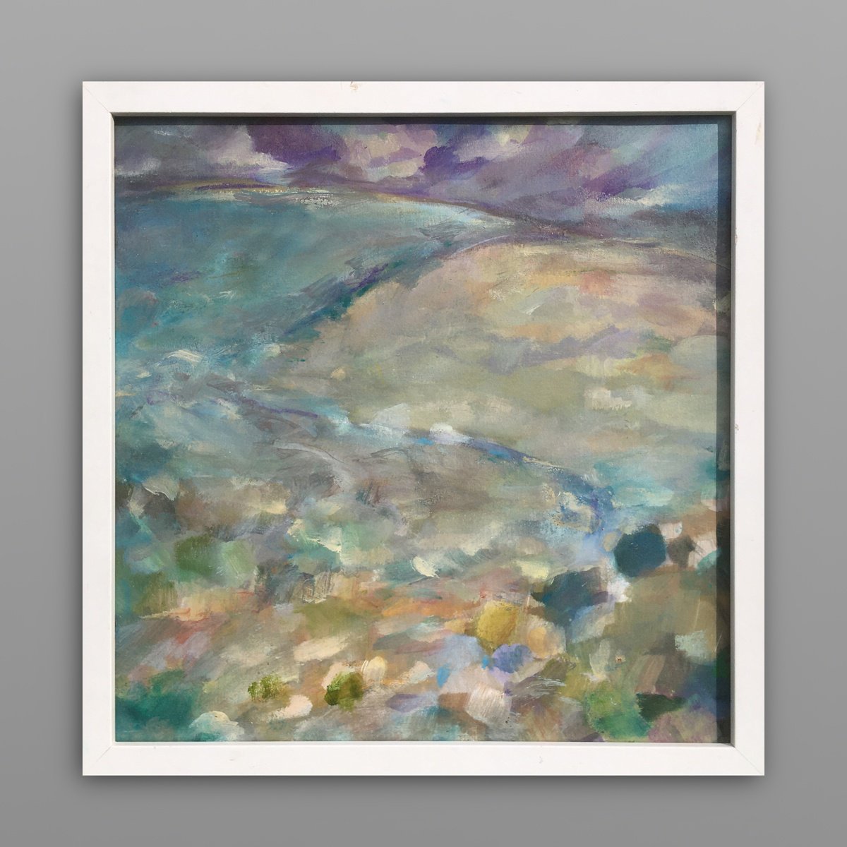 Impressionistic Landscape Oil Painting By Guy Pickford, 13 X 13, Making Way, Original Artwork