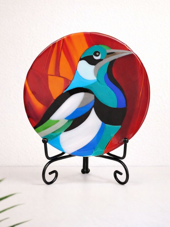 Raven Fused Glass Art