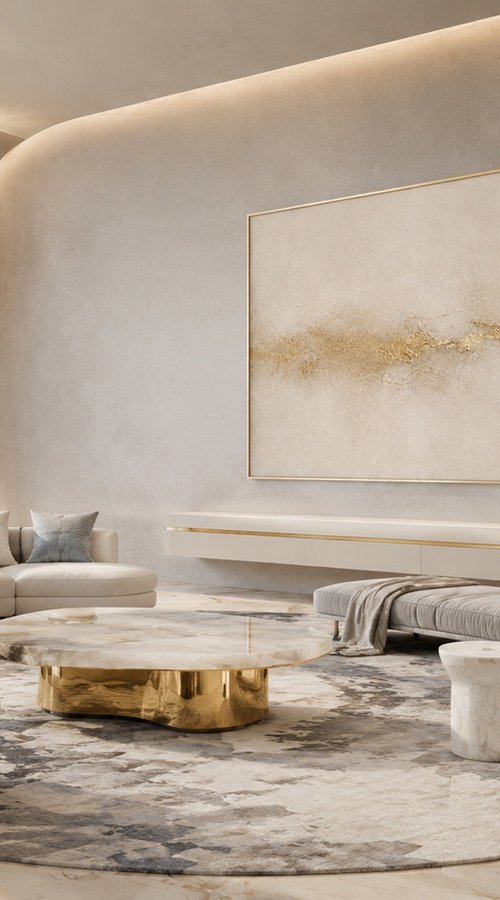 Abstract Silence Between Beige and Gold by Indie Ru