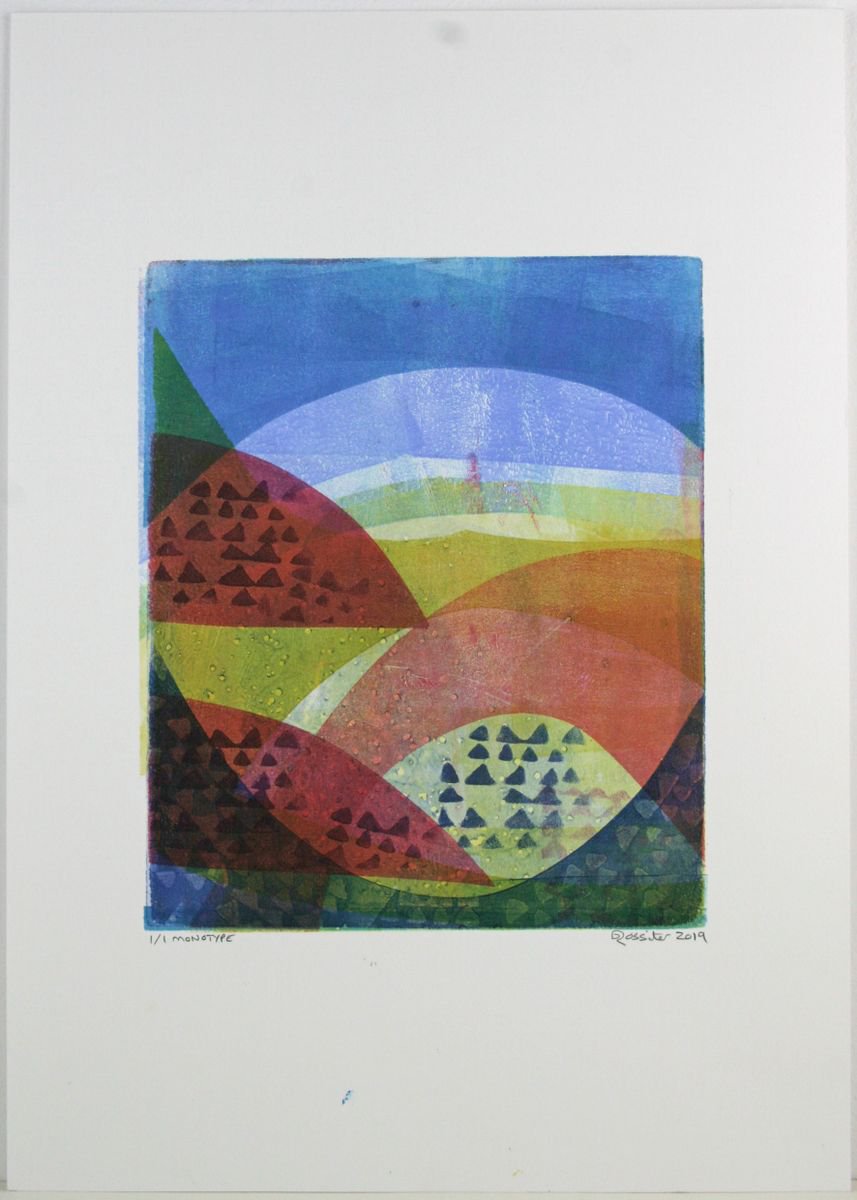 Sailing West - Unframed A3 Original Signed Monotype by Dawn Rossiter