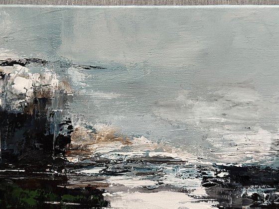 Emerald Shorelines — Diptych Green Grey