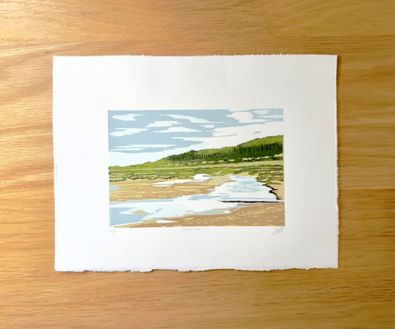 Holkham Beach Linocut