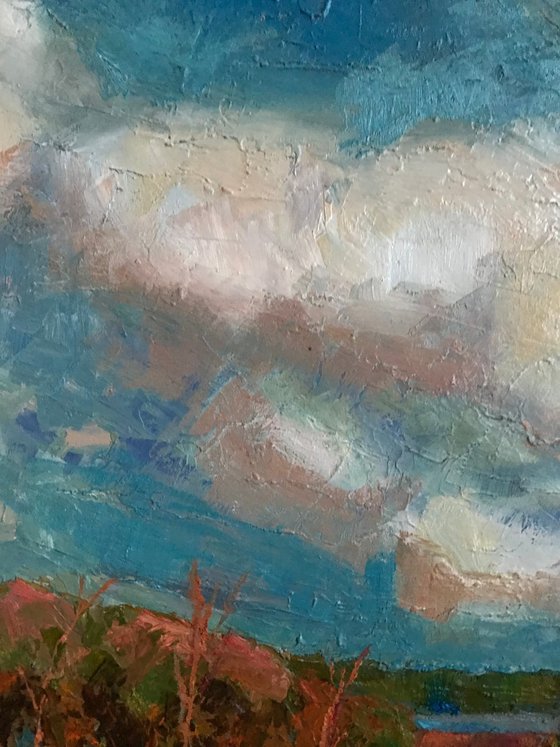 Winter Clouds landscape oil painting