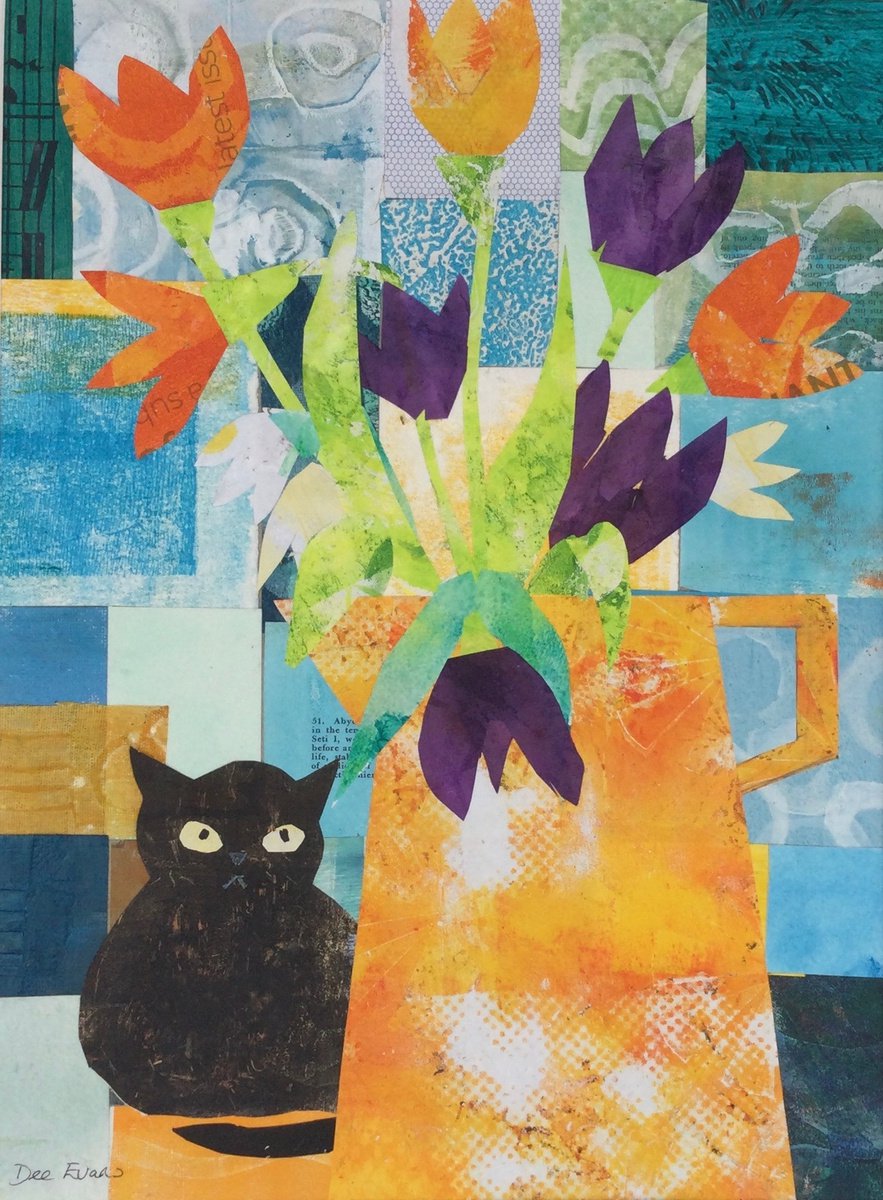 Hiding by the Tulips by Dee Evans