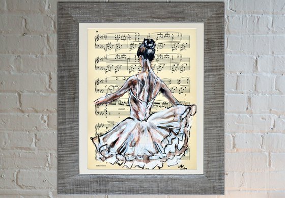 Ballerina XVII - Vintage Music Page, GIFT idea