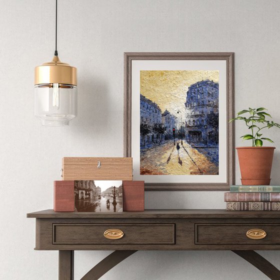 Good morning city! Canvas painting