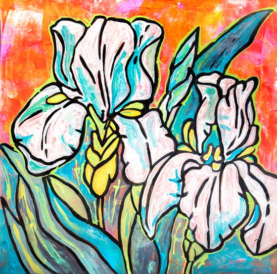 Floral card, Iris 17