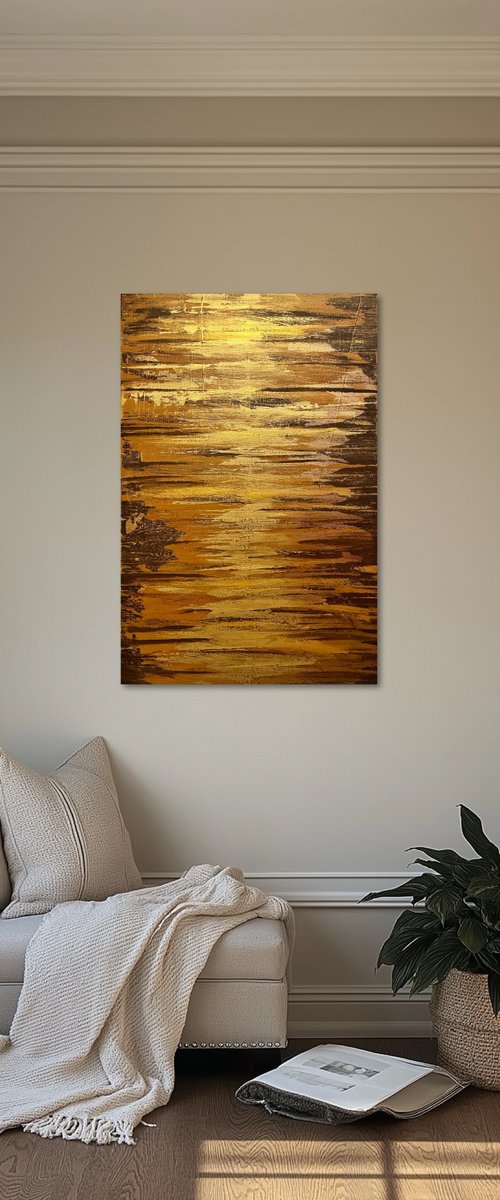 Golden Fire 90x60x2 cm by Exclusive Arts