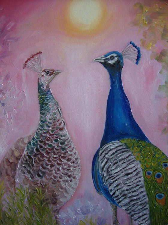 Pair of peacocks