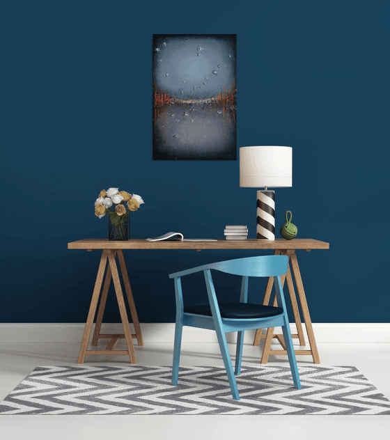 In The Moonlight - Textured Modern Abstract art
