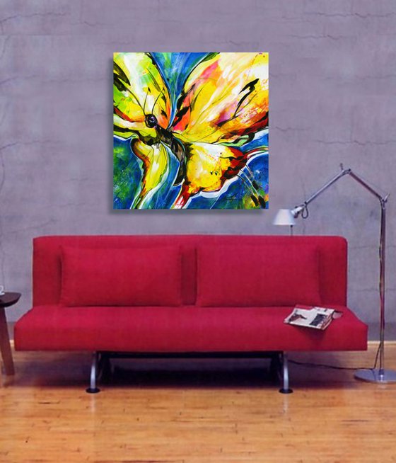 Joyful Ecstasy No 3 - Abstract Butterfly by Kathy Morton Stanion
