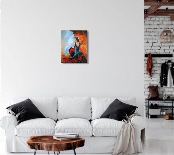 Flamenco dancer 2, Dancer Painting Original Art Flamenco Artwork 40x50 cm