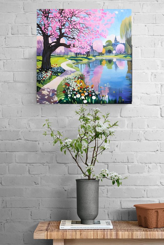 Spring Blossom by the Lake