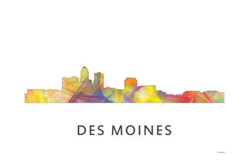 Des Moines Iowa Skyline WB1 by Marlene Watson