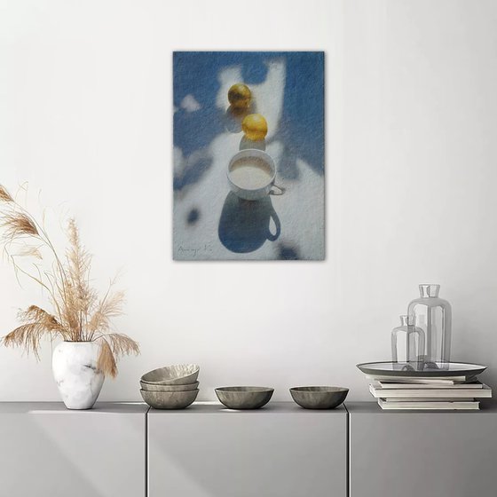 A Mug of Milk, Lemons,Sunlight