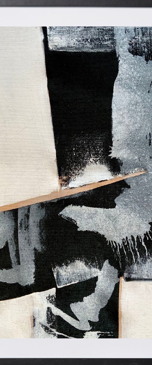 Abstraction No. 7321 -2 black & white by Anita Kaufmann