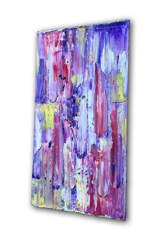 "Is My Color Running?" - SPECIAL PRICE-  Original PMS Oil Painting On Reclaimed Wood - 15 x 29 inches