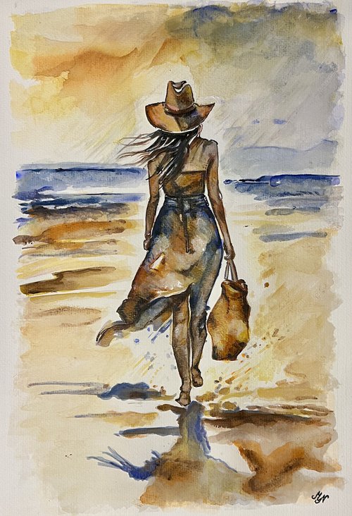 Walking on the Beach by Misty Lady - M. Nierobisz