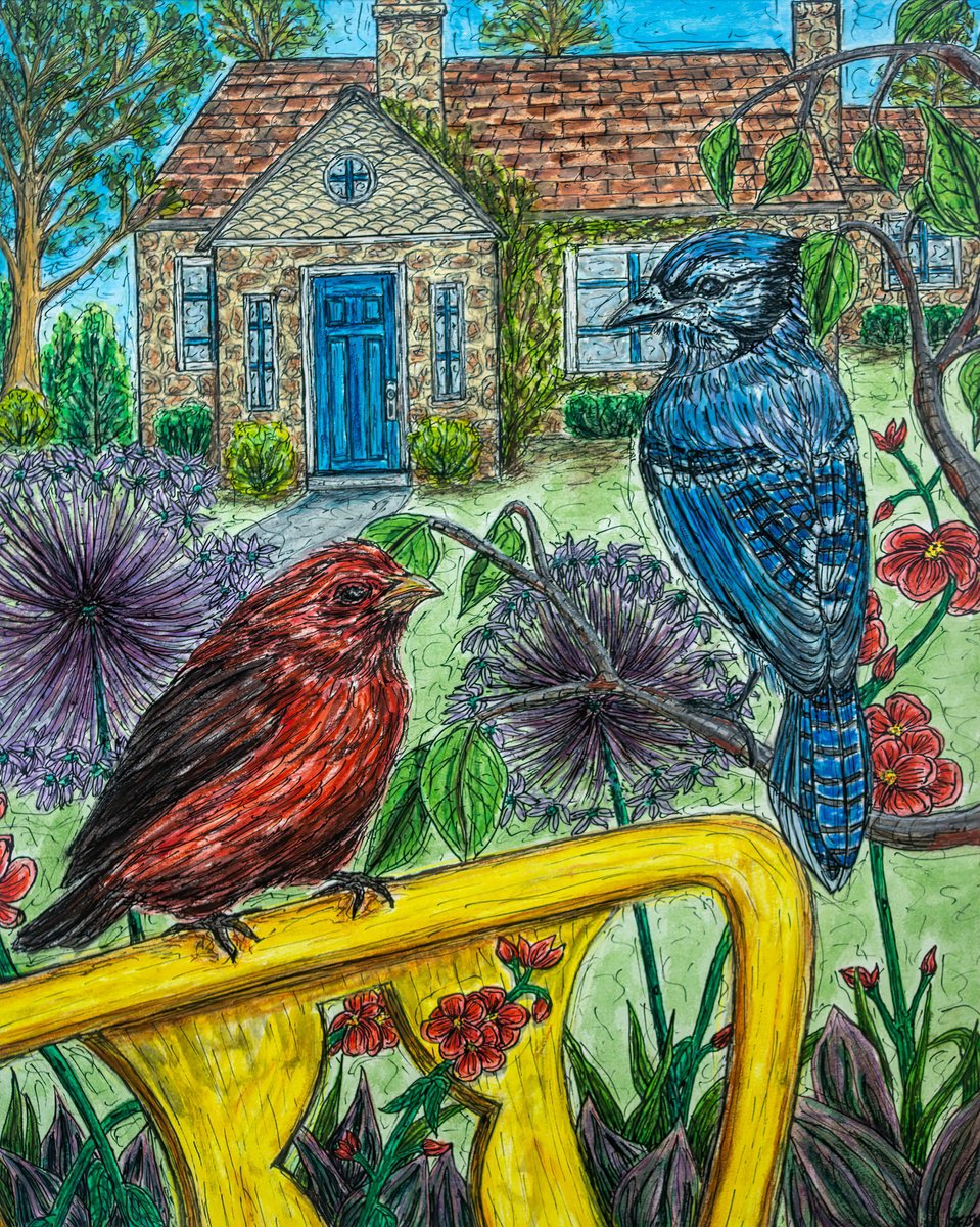 Animal Watercolour By Kim Jones Miller, 16 X 20", Househunting, Original Artwork