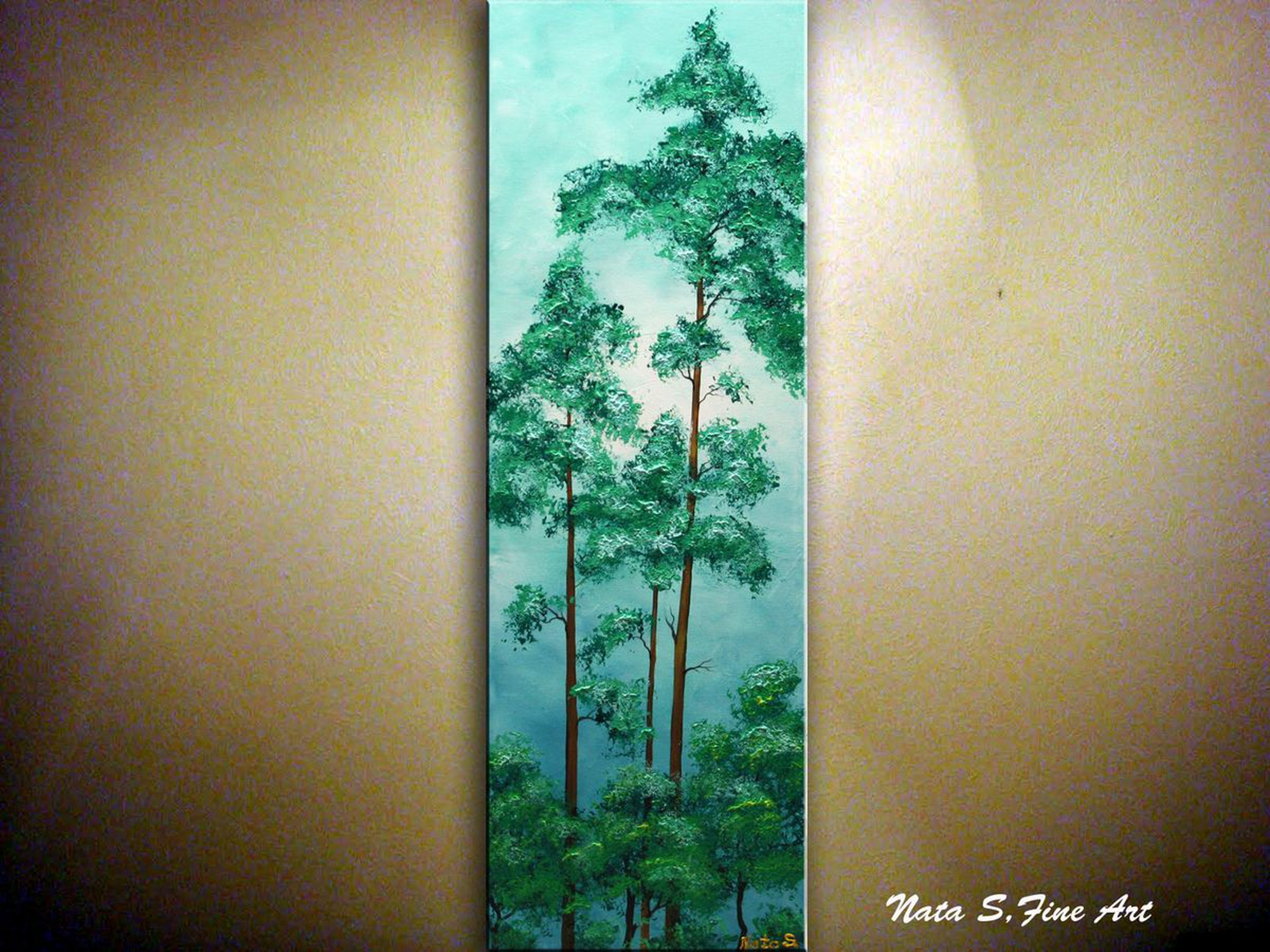 The Pine Trees Painting 30 X 10 Artfinder