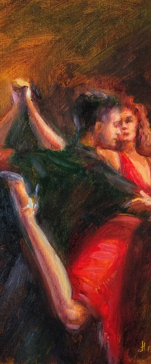 Tango Dancing Couple by Anastasia Art Line