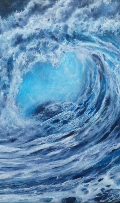 Rolling toward South - seascape oil painting Italy by Gianluca Cremonesi