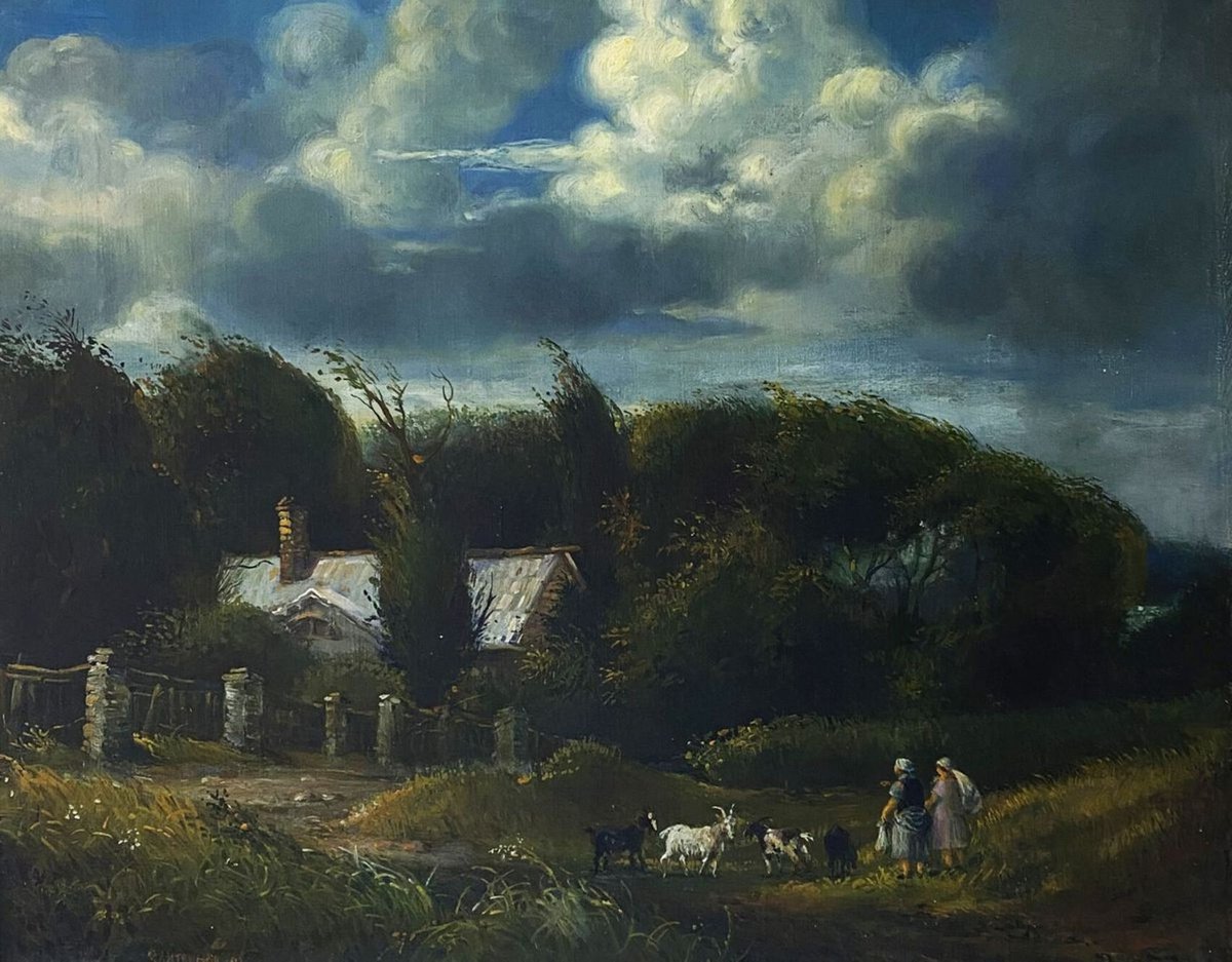 Impressionistic Landscape Oil Painting By Oleg And Alexander Litvinov, 14 X 17", Before The Storm, Original Artwork