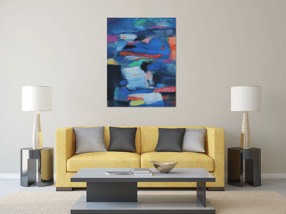 landscape with blue and yellow