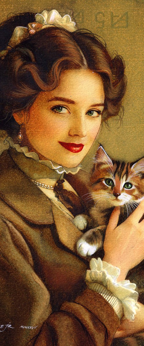 Beautiful Girl with kitten by REME Jr.