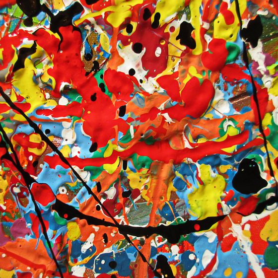 FULL OF LIFE, POLLOCK MODE, XL,  framed