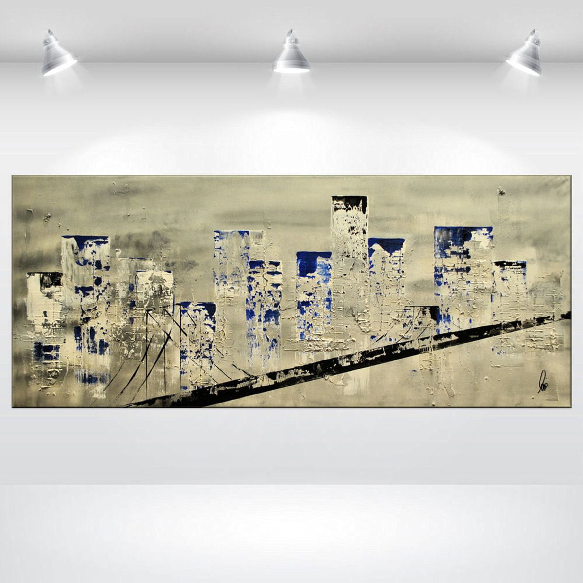 Skyscrapers Abstract Painting Skyline Acry Artfinder