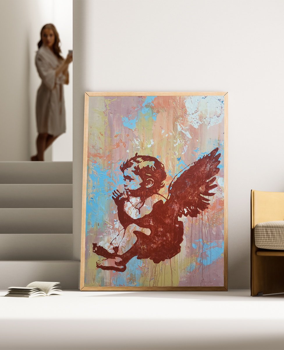 Abstract Acrylic Painting By Alex Senchenko, 39 X 59, Whispers Of Heaven, Original Artwork