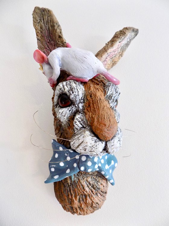 Hare and Mouse sculpture