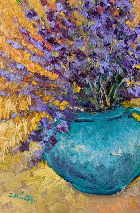 Lavender and Turquoise Vase