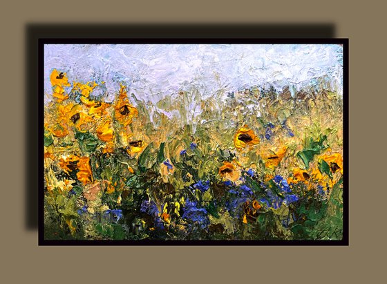 Rye Field And Sunflowers
