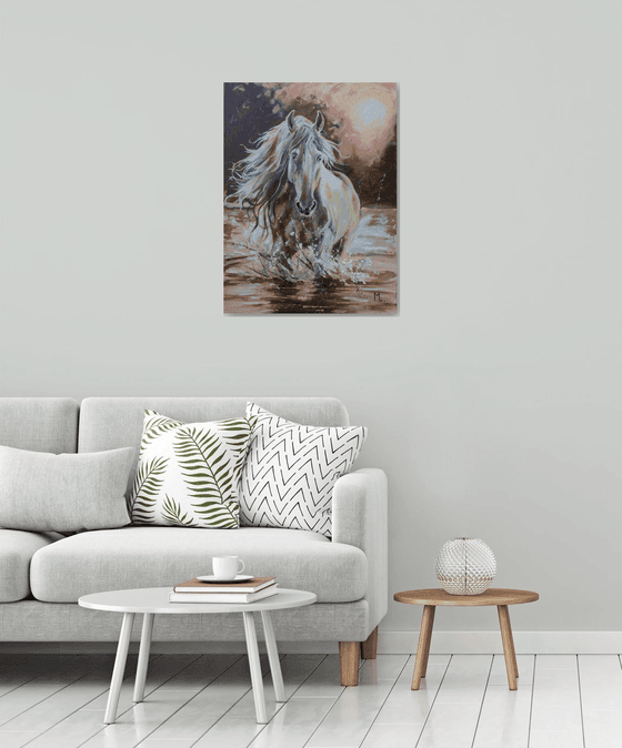 " MORNING DREAM WHITE HORSE "