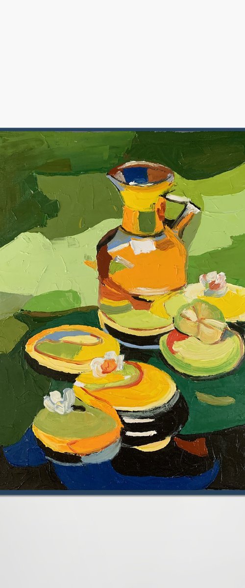 Lemon breakfast. Juice and cookies. by Vita Schagen