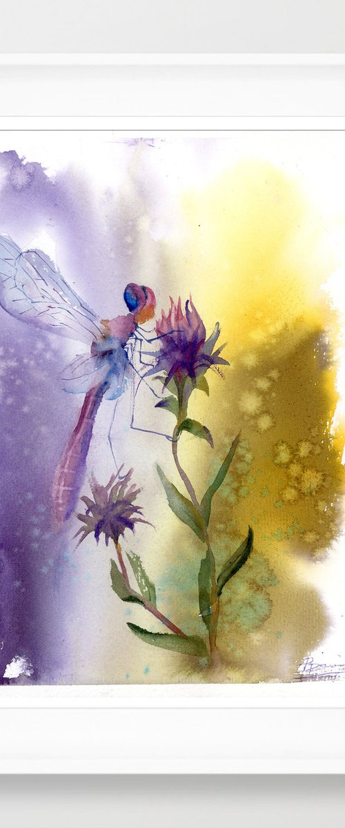 Dragonfly in violet and yellow colors by Olga Tchefranov (Shefranov)