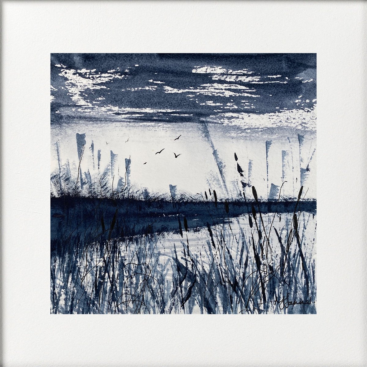 Monochrome Reeds & Rushes by Teresa Tanner