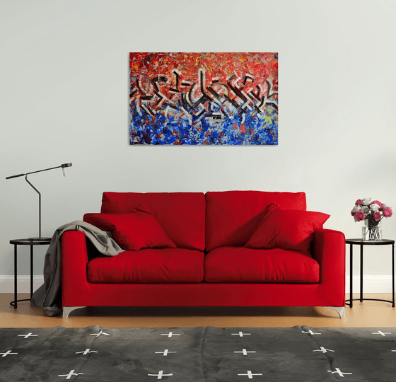 Abstract Street Art - Abstract Home Decor Art  On The Extra Large Deep Edge Canvas Ready To Hang Perfect for Modern Office Hotel Living Room Decoration