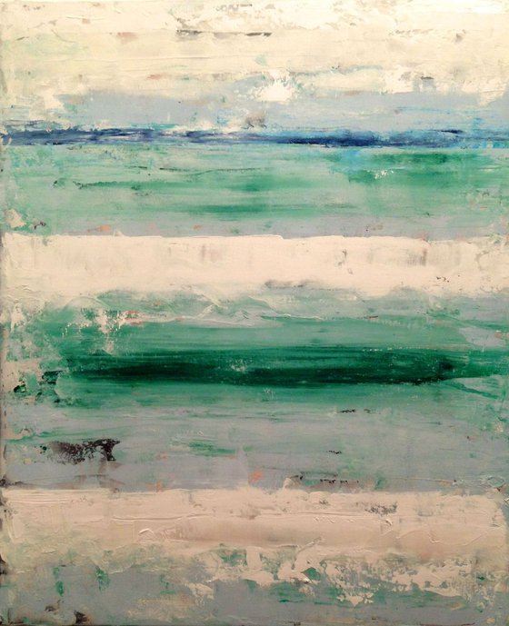 Emerald seascape - ready to hang