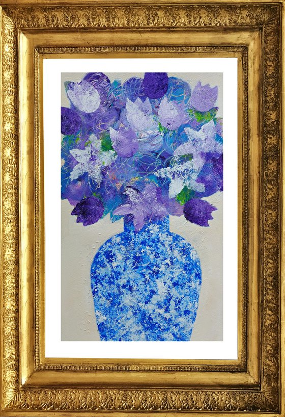 Purple Flowers in a Chinese Vase III