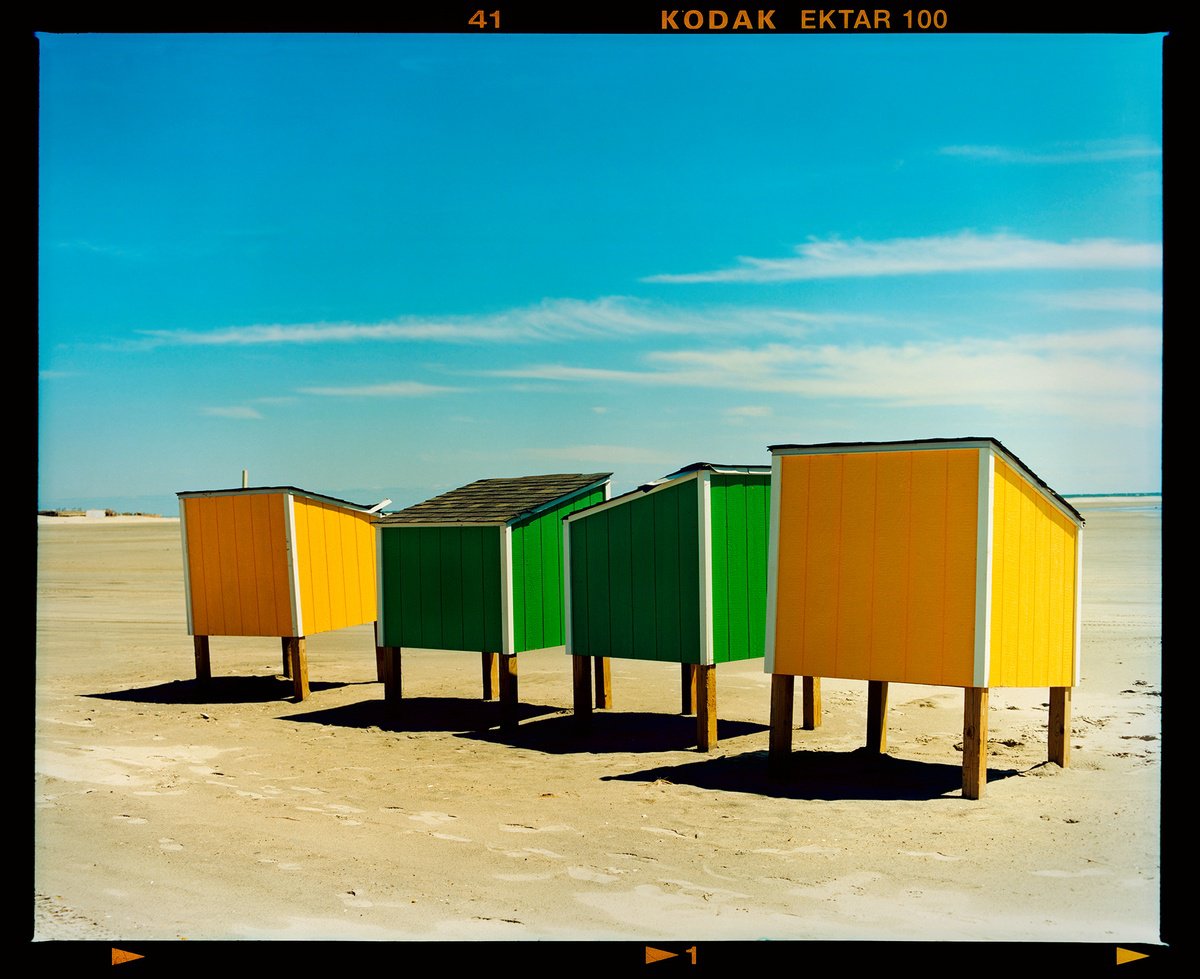 Typographic Landscape Photograph By Richard Heeps, 28 X 24", Beach Lockers, Wildwood, New Jersey, 2013, Original Artwork
