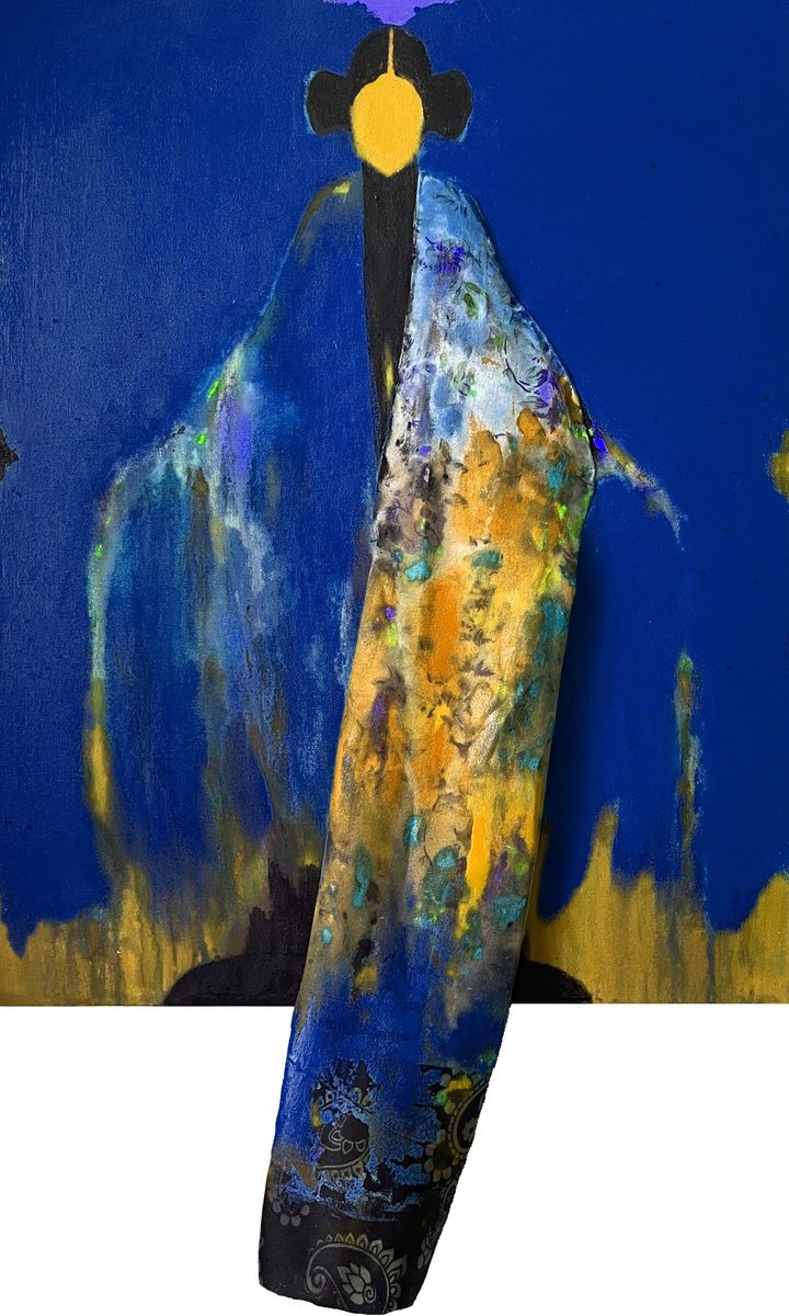 Dark Blue Abstraction By Gela Mikava, 16 X 26, Artwork For Sale On Artfinder
