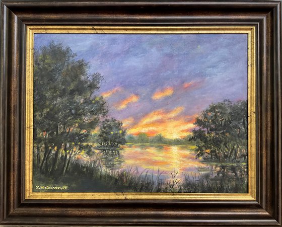 SUNDOWN ON THE RIVER # 2 by K. McDermott (SOLD)