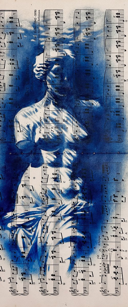 Muse of Time 2 - Antique Nude on Sheet Music by Julia Shilo
